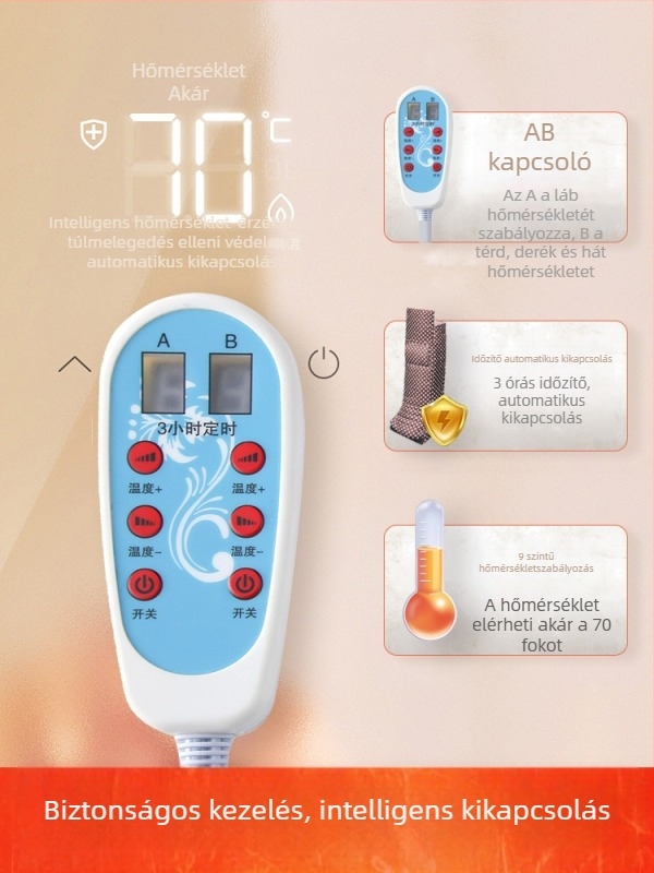 USB-s fűtőtalpú papucs – férfi otthoni papucs, felső része valódi bőr, Xiang Nuanyi