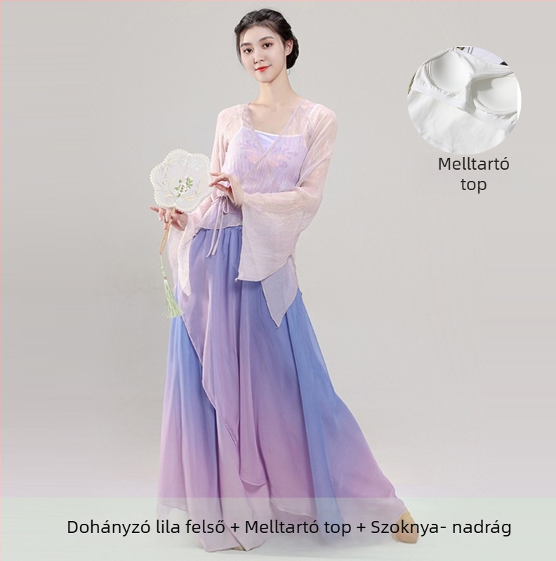 Nemzeti táncruha készlet — chiffon anyag, poliészter bélés, egyszínű minta, női
