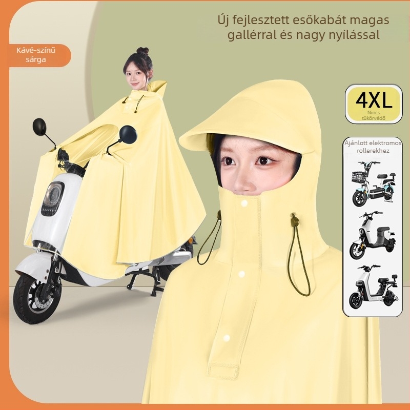 Pengchang PVC vastag esőkabát lábvédővel egy személyre – teljes test védelmet nyújtó vezetéshez, magas gallér az arc védelmére