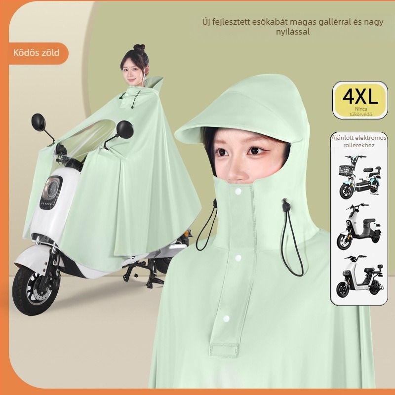 Pengchang PVC vastag esőkabát lábvédővel egy személyre – teljes test védelmet nyújtó vezetéshez, magas gallér az arc védelmére