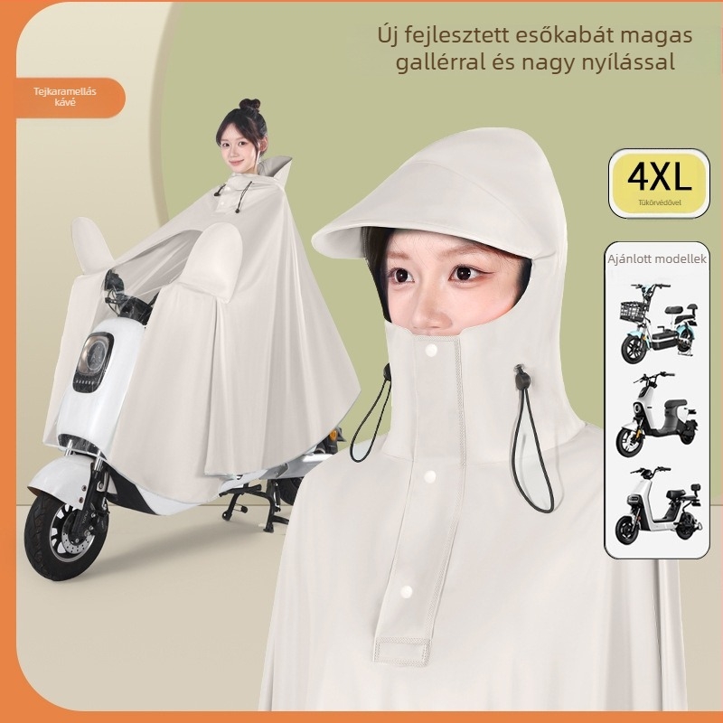 Pengchang PVC vastag esőkabát lábvédővel egy személyre – teljes test védelmet nyújtó vezetéshez, magas gallér az arc védelmére