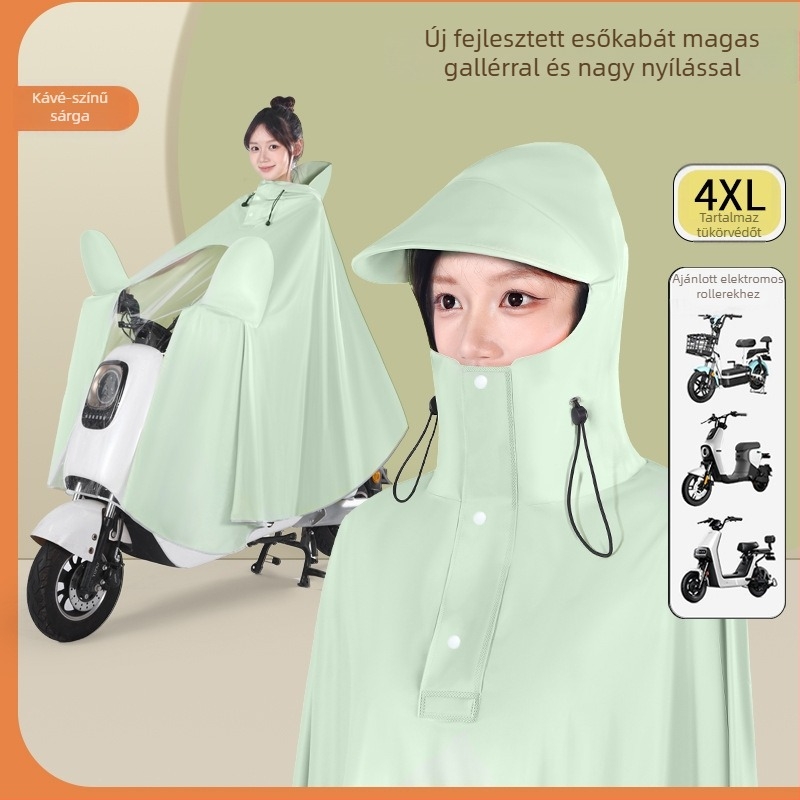 Pengchang PVC vastag esőkabát lábvédővel egy személyre – teljes test védelmet nyújtó vezetéshez, magas gallér az arc védelmére