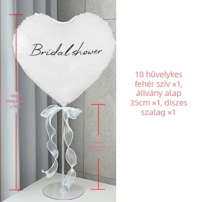 Szív alakú alumíniumfóliás lufi esküvői dekorációhoz és Valentin-napra