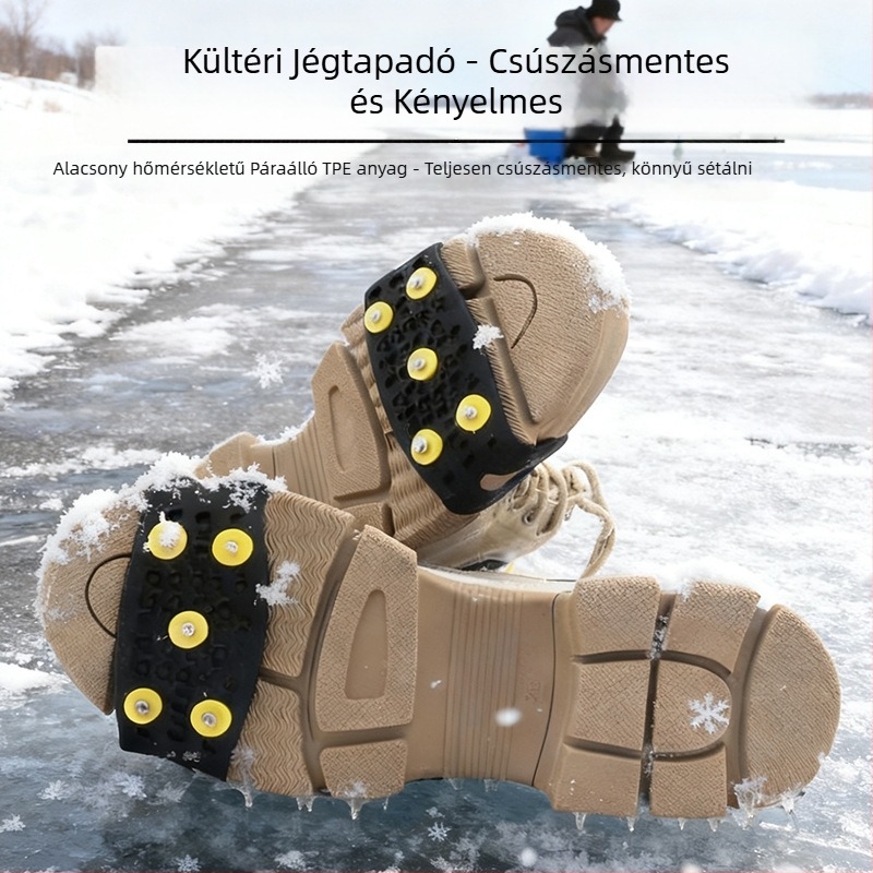 5 szegecses csúszásmentes cipővédő gyerekeknek – szilikon, kültéri használat, hó és jég
