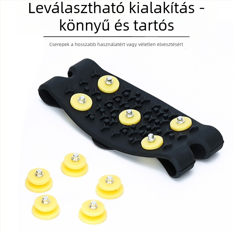 5 szegecses csúszásmentes cipővédő gyerekeknek – szilikon, kültéri használat, hó és jég