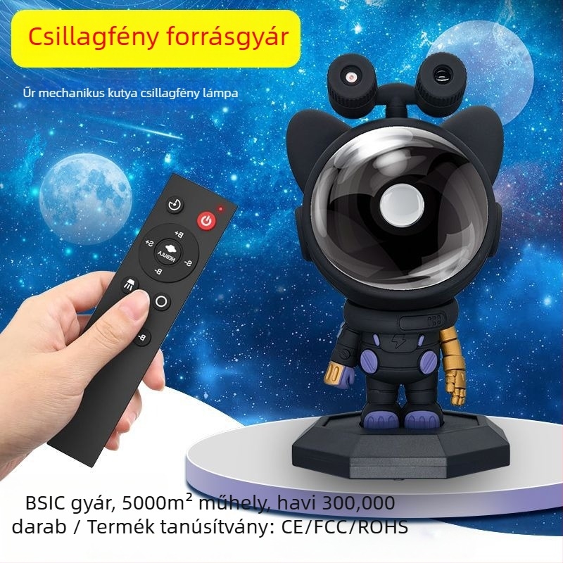 Csillagos ég projektor hálószobába — USB tápegység, asztali elhelyezés, USB-C interfész, 1 m hosszú kábel, ABS/PC tokozás