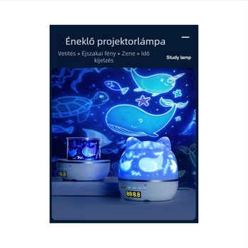 Hálószobai csillagos ég projektor lámpa – USB tápegység, forgó atmoszferikus fény és beépített hangszóró