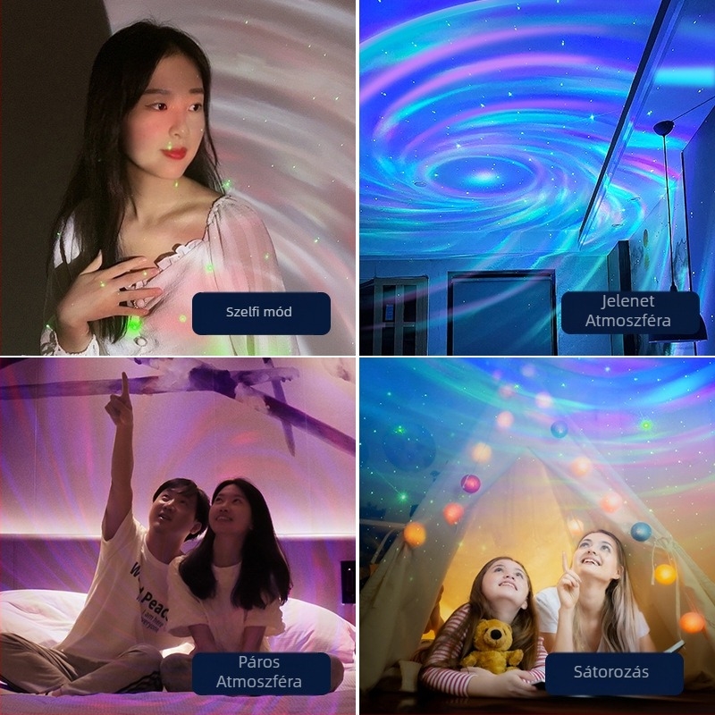 USB-tápellátású Pandora Starry Sky projektor lámpa lézeres hangulatvilággal, Bluetooth és távirányító