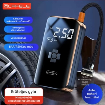 Carvelo vezeték nélküli gumiabroncs-fújó pumpa autókhoz, kerékpárokhoz és motorkerékpárokhoz - duál-hengeres, 120W, 24V, 40 L/min, digitális LCD kijelző