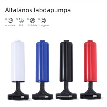 Kézi pumpa labdákhoz, kompakt, kézi toló mechanizmus, műanyag test, lufi fúvófej