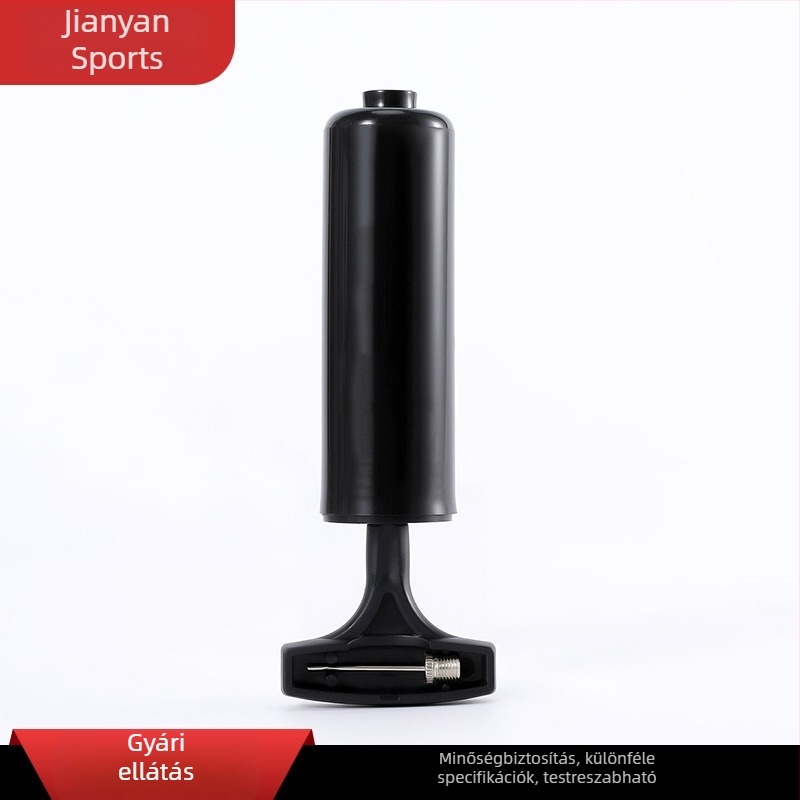 Kézi pumpa labdákhoz, kompakt, kézi toló mechanizmus, műanyag test, lufi fúvófej