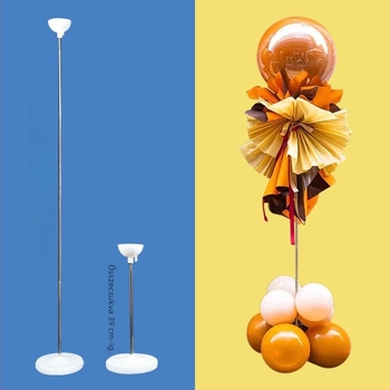Rozsdamentes acélból készült teleszkópos rúdú ballon oszlop dekorációs állvány, állítható tartó, műanyag tál tartó, vízzel tölthető alap, kültéri sporteseményekhez