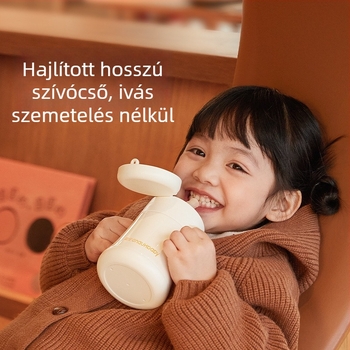 Gyerekeknek szánt szigetelt ivóedény 1–3 év és afölött; belső 316 rozsdamentes acél, külső 304 rozsdamentes acél; 6–12 órás szigetelés; hordozható vákuumos dizájn; pop-up fedél