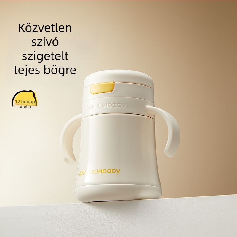 Gyerekeknek szánt szigetelt ivóedény 1–3 év és afölött; belső 316 rozsdamentes acél, külső 304 rozsdamentes acél; 6–12 órás szigetelés; hordozható vákuumos dizájn; pop-up fedél