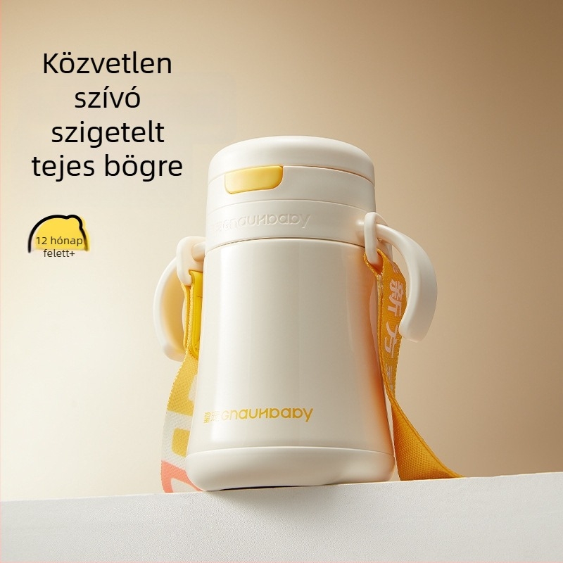 Gyerekeknek szánt szigetelt ivóedény 1–3 év és afölött; belső 316 rozsdamentes acél, külső 304 rozsdamentes acél; 6–12 órás szigetelés; hordozható vákuumos dizájn; pop-up fedél