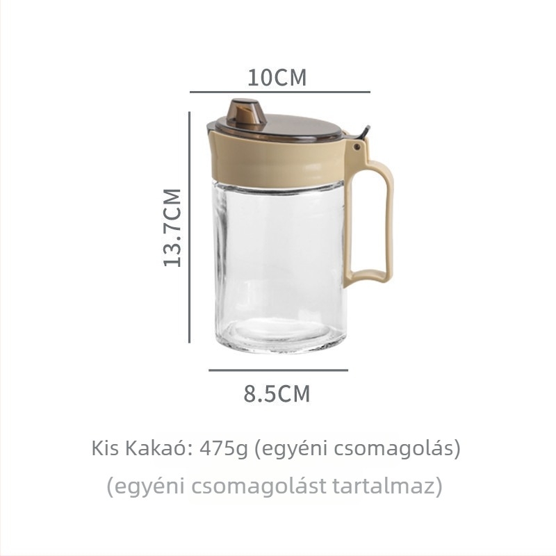 Üveg olajtartó kanna, Kwok Kam Kee, nyomtatott logóval