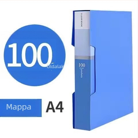 Műanyag dokumentum mappa beilleszthető oldalakkal, több zsebbel, modell WJJ, kapacitás 10 oldal, vastag 10, anyag vastagsága 60