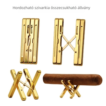 Szivarállvány, összecsukható, hordozható, tiszta réz, könnyed luxus