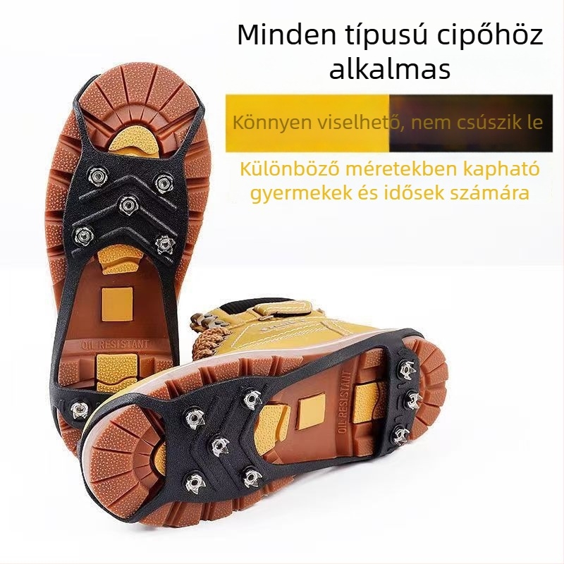 8-tüskés jégcsapó cipővédő, csúszásmentes téli használatra