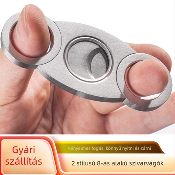 BigSun rozsdamentes acélból készült szivarolló, hordozható, kettős élű pengével, csiszolt felülettel