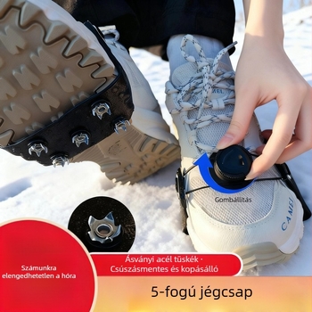 Csúszásmentes hókramponok cipőre, gombos csúcsokkal, kopásálló, kültéri hegymászáshoz