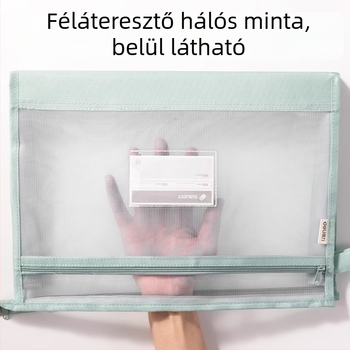 Deli PP124 Kétszintes Hálós Cipzáras Dokumentumtáska Iskolai Anyagokhoz