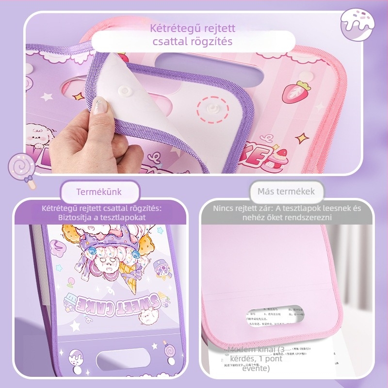 Kaba Bear hordozható iratszervező, PP anyag, 13 rekesz, 13C vastagság, nyomtatott logó, testreszabás