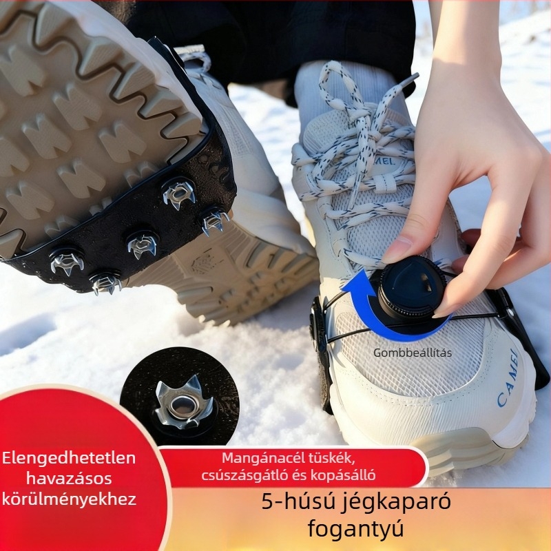 Csúszásmentes cipővédők knob-stílusú tüskékkel a hóban történő hegymászáshoz, kopásálló — Climb to the Top