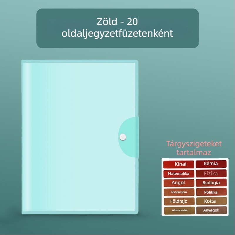 A3-as vizsgalap-szervező és tanuló dokumentumtáska – műanyag, modell A10633, nincs testreszabható logó