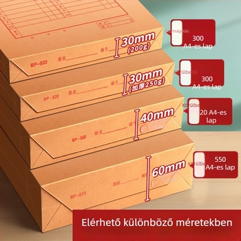 Kraftpapír irattáska, vastagodott, 4 rekesz, nagy kapacitású dokumentumtároló, zárható