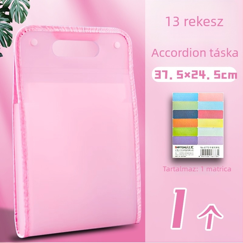 13 rekeszes vertikális accordion táska dokumentumokhoz, PP anyag, márka Found, gyártó Yaxing