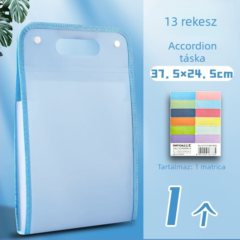 13 rekeszes vertikális accordion táska dokumentumokhoz, PP anyag, márka Found, gyártó Yaxing