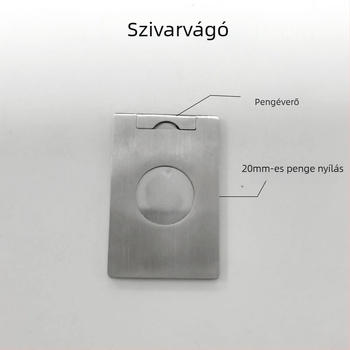 Szivarvágó - rozsdamentes acél, hordozható, kézi működtetésű, egyszerű kivitel, perforáló funkció