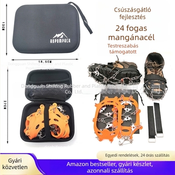 Szilikon 24-dontos jégcsap cipővédők – csúszásmentes felszerelés hegymászáshoz