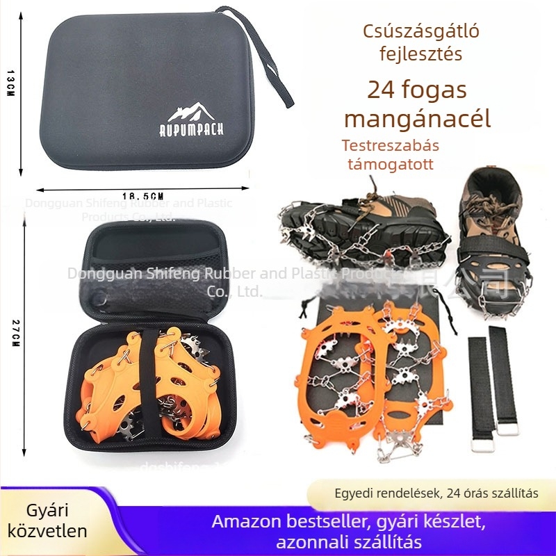 Szilikon 24-dontos jégcsap cipővédők – csúszásmentes felszerelés hegymászáshoz