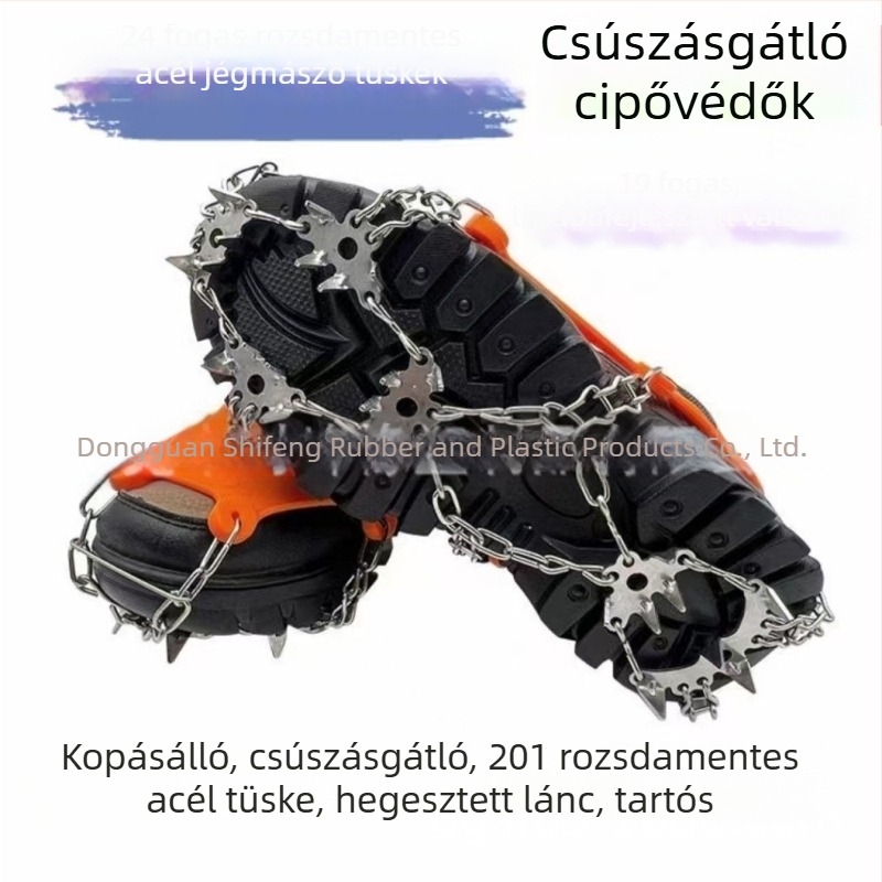 Szilikon 24-dontos jégcsap cipővédők – csúszásmentes felszerelés hegymászáshoz