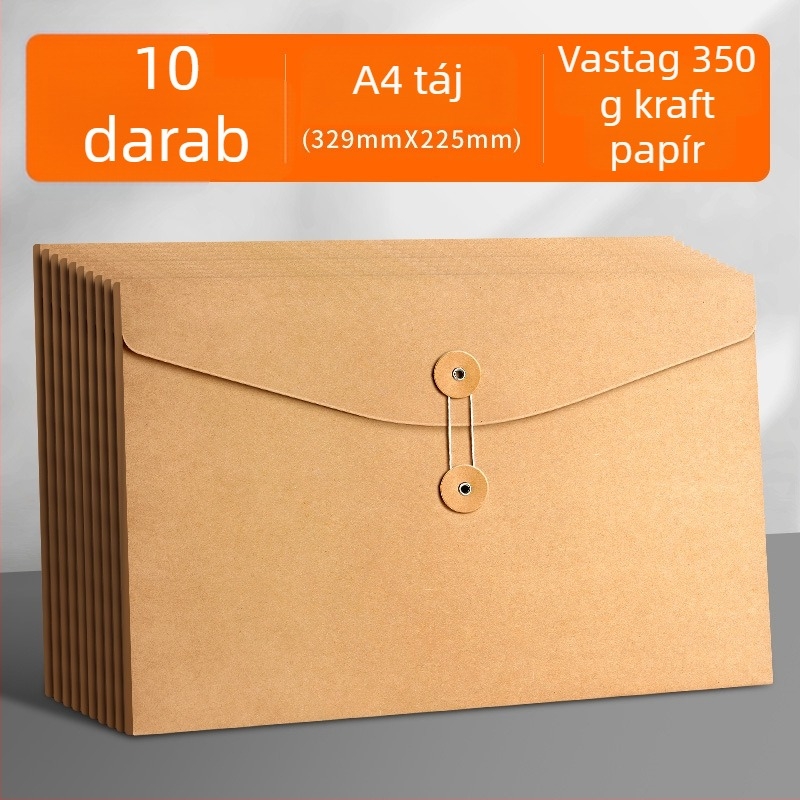 Berad Vastagított A4-es irattartó kraftpapírból, zsinórzárással