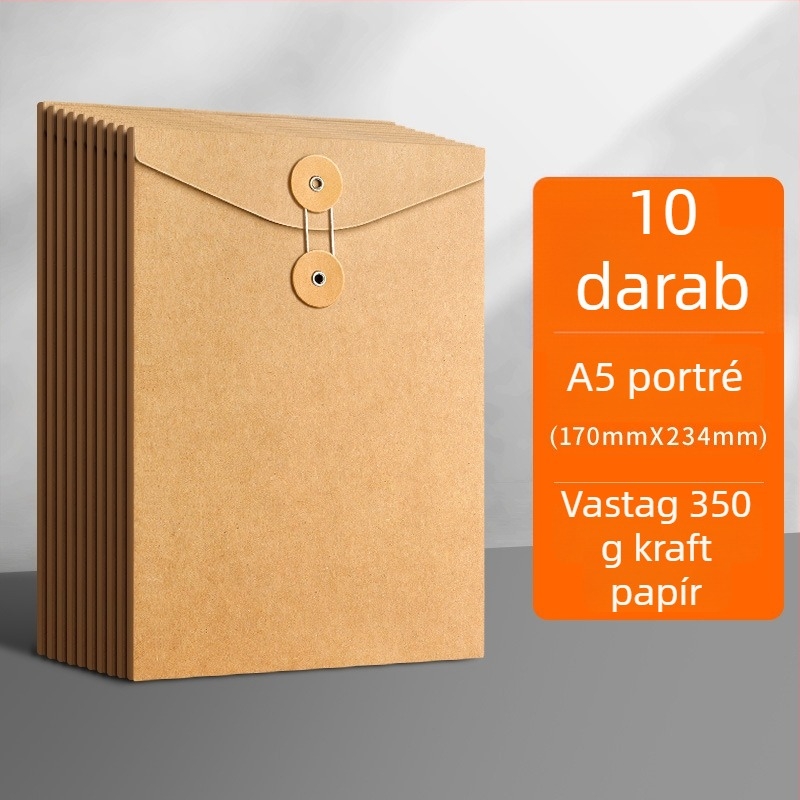 Berad Vastagított A4-es irattartó kraftpapírból, zsinórzárással
