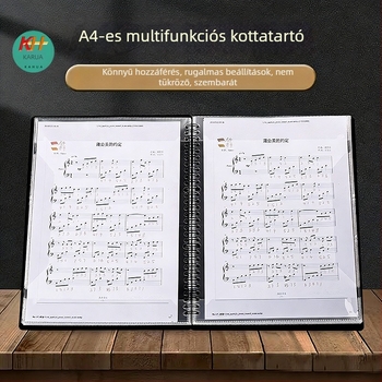 A4-es kotta- és zongorakottás mappa, bővíthető átlátszó többszintű betétekkel, szerkeszthető leválasztható lapok