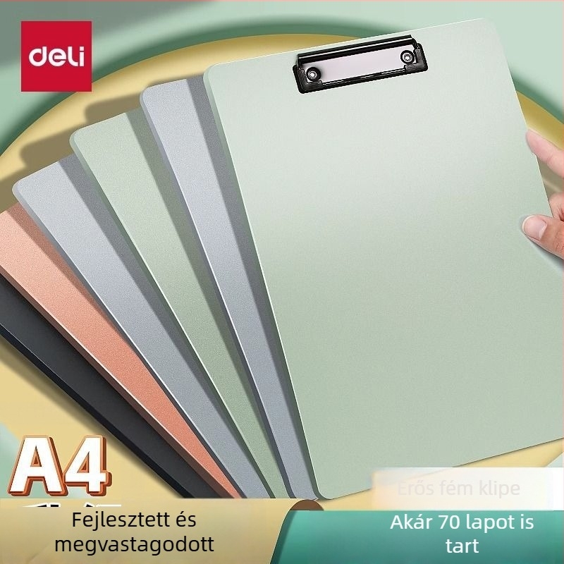 Deli PE122 Műanyag Klipboard Írási Pad, A4 formátum, egyoldali rögzítés