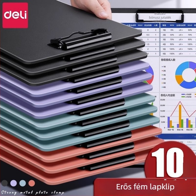 Deli PE122 Műanyag Klipboard Írási Pad, A4 formátum, egyoldali rögzítés