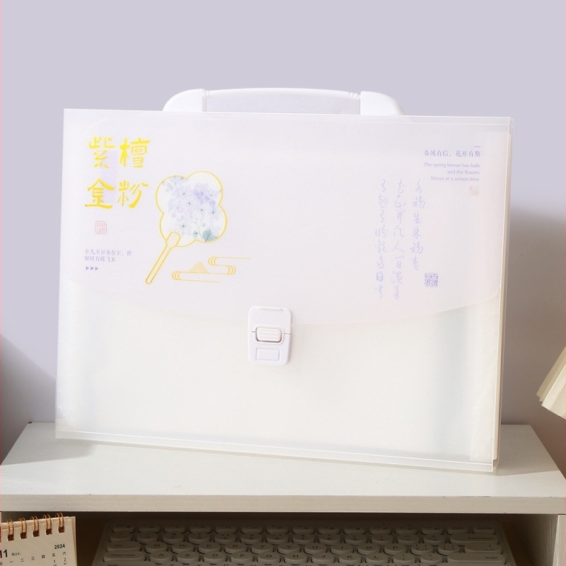 13 rekeszes akordeon irattartó, PP anyag, Modell 1008, Logónyomás lehetséges