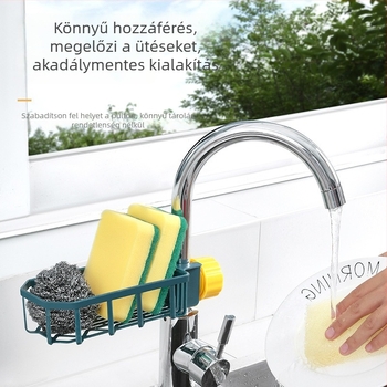 PP anyagból készült konyhai leeresztő polc — téglalap alakú, többfunkciós és mozgatható, falra vagy munkalapra szerelhető
