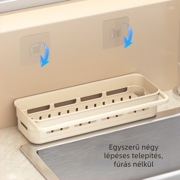 Shuntiancai edények lecsöpögtető állvány; anyag: vastagodott PP; falra szerelhető; modern, minimalist design