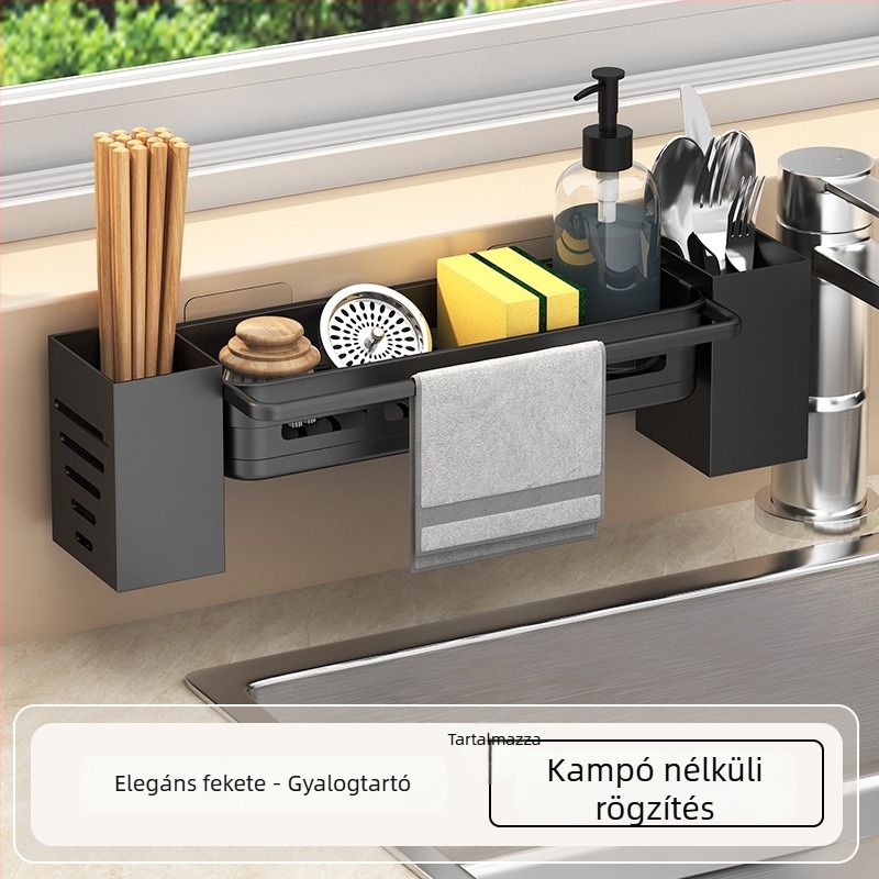 Shuntiancai edények lecsöpögtető állvány; anyag: vastagodott PP; falra szerelhető; modern, minimalist design
