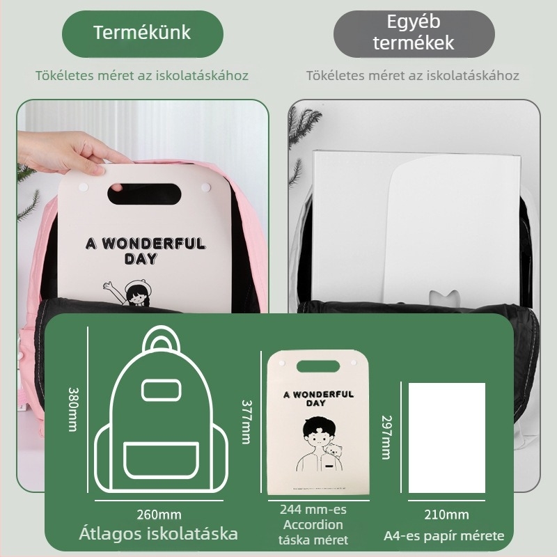 Függőleges A4-es irattartó 13 rekesz, hajtogatott dizájn, PP anyag, 0,43 mm vastagság, logó nyomtatás elérhető