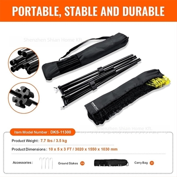 Bádminton edzés háló készlet, kültéri, összecsukható, hordozható, standard telepítéssel