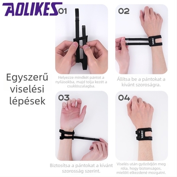 AOLIKES Nylon csuklórögzítő sportokhoz – csuklóvédelem, Velcro zárás, jóga, fitness, kerékpározás, asztalitenisz és tollaslabda