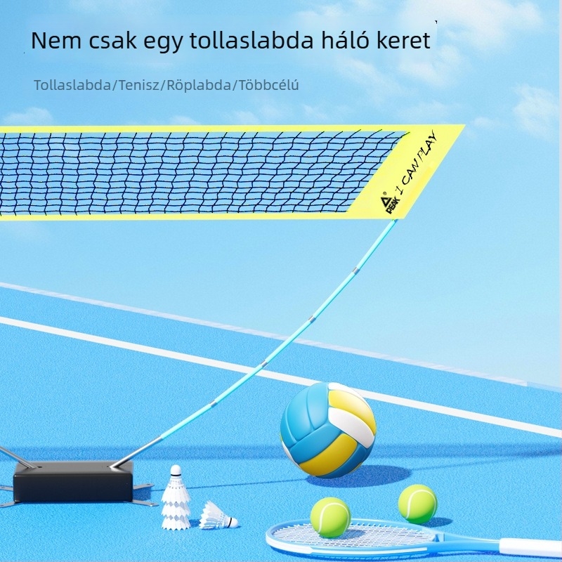 Peak Hordozható badminton háló, standard, összecsukható, bel- és kültéri használatra, leválasztható hálókeret