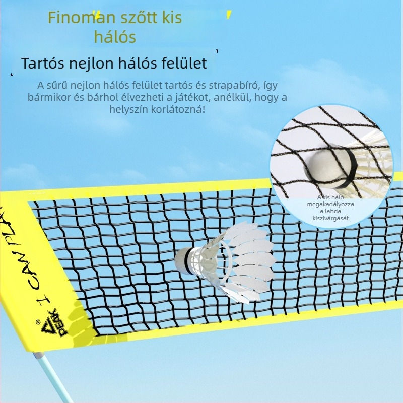 Peak Hordozható badminton háló, standard, összecsukható, bel- és kültéri használatra, leválasztható hálókeret